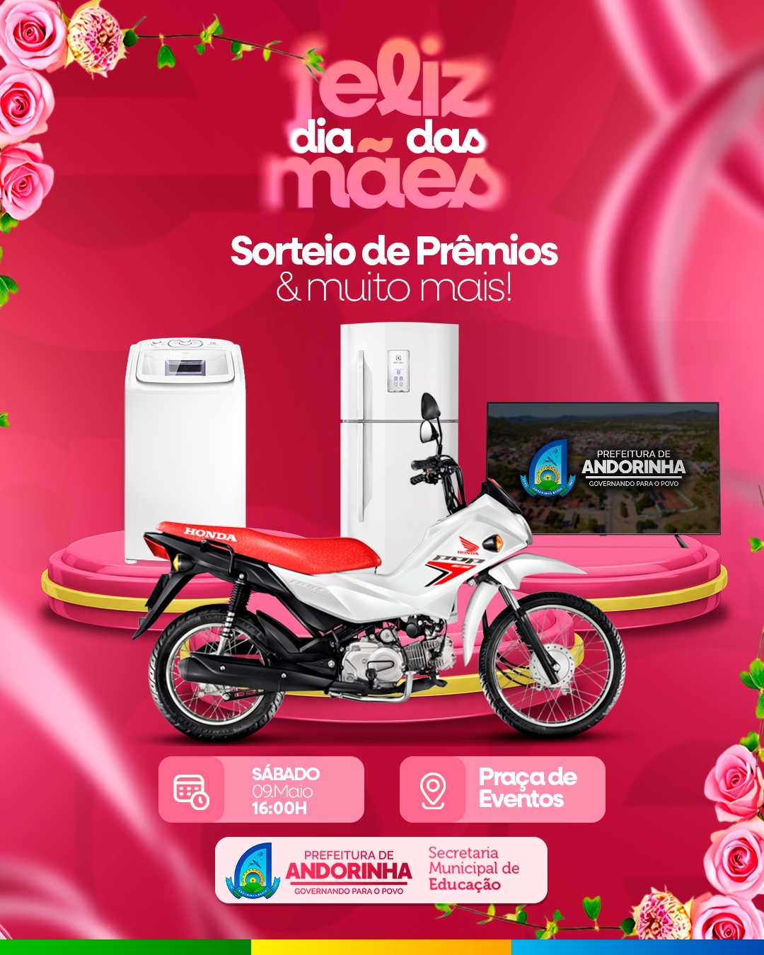 Prefeitura de Andorinha convida todas as mães do nosso município para uma tarde inesquecível na tradicional Festa das Mães!